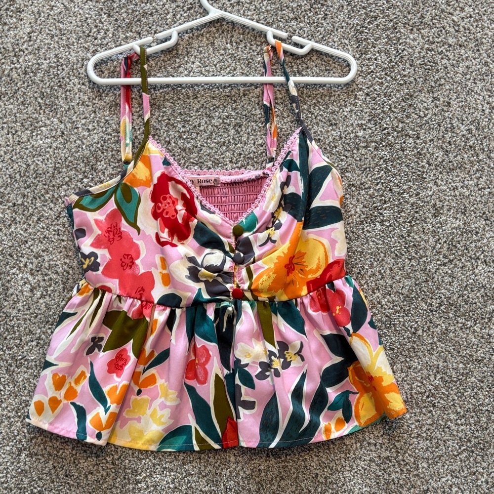 Floral Sleeveless Blouse - Multicolor